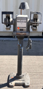 Bench Grinder Mounted On Stand- Connected and Powers On