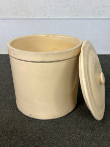 12"x12" Vintage Stoneware Crock/ Canister With Lid