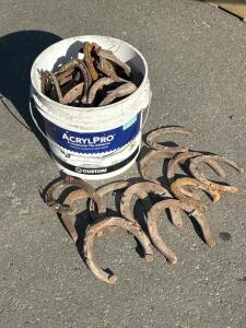 Bucket Of Antique Horseshoes