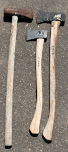 (2) Truper Axes and (1) Vintage Sledgehammer
