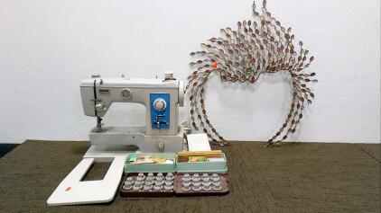 Wall Decor, Brother Sewing Machine, and Accessories
