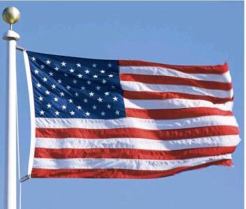 (1) American Flag 8 x 12 Feet, Embroidered Stars, Sewn Stripes, Brass Grommets