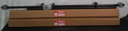(2) 1" Metal Curtain Rods, 66" To 120" Width, Matte Antique Bronze,