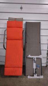 (1) Patio Padded Lounge Chair & (1) New-Sunvilla Commercial Sling Wave Chaise Lounge Chair