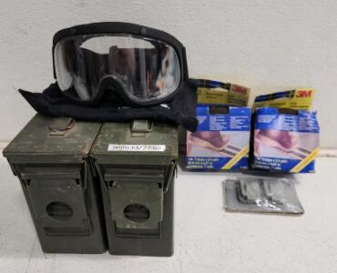 (2) Vintage Ammunition Box (2) Outdoor Tread (1) Outdoor Fixture Cover (1) Motorcycle Goggles