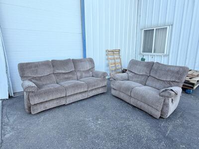 (1) 3-Seat Tan Couch & Matching Love Seat
