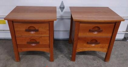 (2) Matching Berkeley 2-Drawer Nightstands-(Brown)