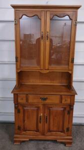 32"x 12&frac12;"x 71" Tell City-Young Republic Group-Solid Hard Real Maple Mini China Hutch