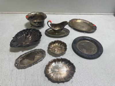Assorted Silver Plated Antique Dishes/Platters
