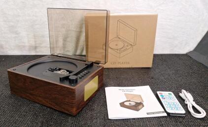 (1) Portable Retro CD Player W/ Bluetooth & Stero Speakers
