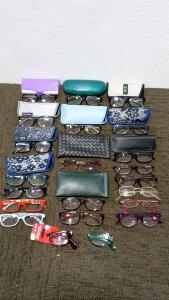 (22) Pairs of Reading Glasses and (11) Cases