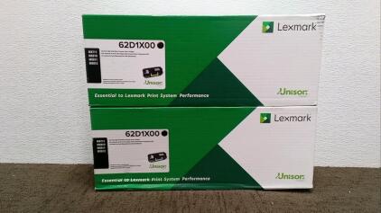 (2) Lexmark (62D1X00) Toner Cartridges