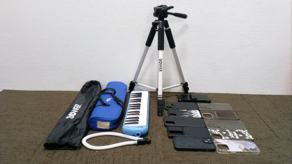 Melodica, Tripod, and (10) Phone Cases