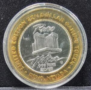1-Oz .999 Fine Silver Round Casino Themed .999 Fine Silver Round