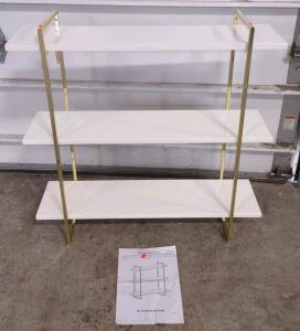Like new-Kids Gold Polished 3-Tier Shelf 32"x 9"x 32"