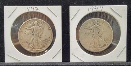(2) Walking Liberty Silver Half Dollars