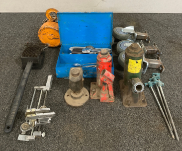 Bottle Jacks, Castor Wheels, Wire Brush, & More