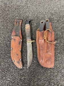 (3) Hunting Knives with Sheaths