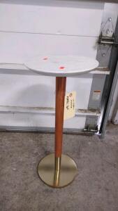 Mid-Century West Elm Marble Drink Table 10"x 10"x 22&frac12;"