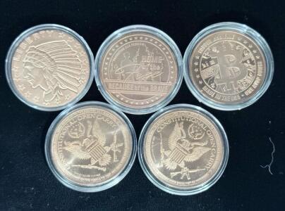 (5) Assorted Copper Coins