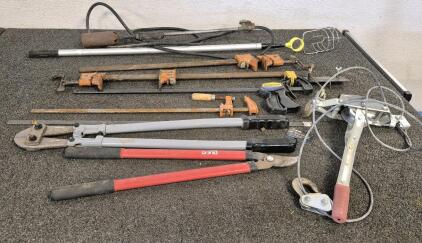 Wench, Clamps, 30"Bolt Cutter, Light Pole, Propane Torch