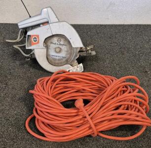 Black & Decker 7 1/4" Utility Saw(Works), Extension Cord