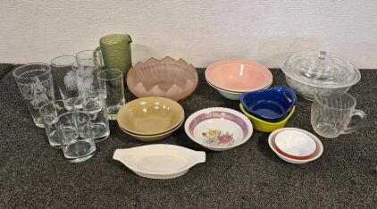Pink Candy Dish, Bowls, Serving/Baking Dishes, Pitchers, Cowboy Glasses
