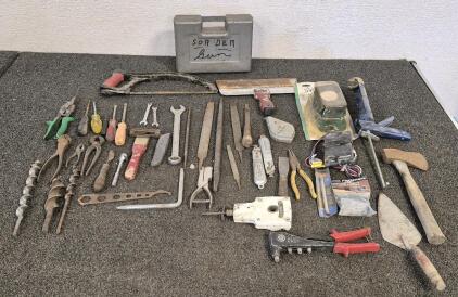 Soldering Gun(Works), Hand Saw, Wrenchs, Screwdrivers, Fillers, Welding Goggles, Plaster/ Dry Wall Tools, Caulk Gun, Fasteners, Hatchet, Drill Bits, Other Miscellaneous Tools