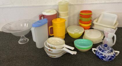 Vintage Tupperware Plus Some Ceramic Dishes