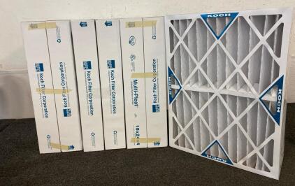 (8) 18x24x4 Koch Multi-Pleat Extended Surface Air Filters
