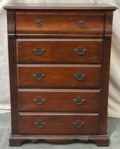 Dark 5-Drawer Dresser / 17&rdquo; L x 36&rdquo; W x 50.5&rdquo; H