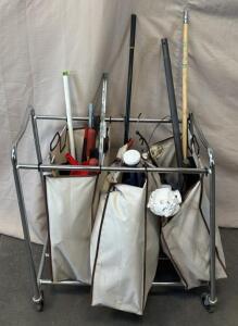 Rolling Laundry Cart w/ Various Tools