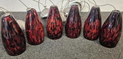 (6) Gorgeous Glass Light Fixtures (Unable to Test)