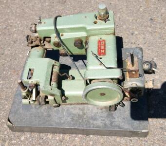 Rex Model 990 Industrial Sewing Machine, Green Metal Base