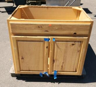 Kitchen Cabinets, Wood Material, 2 Doors Each, Freestanding