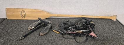Boat Anchor(10 1/2" W&times;15 1/2"L), Boat Ski Rope, Frontier Brand Wood Oar