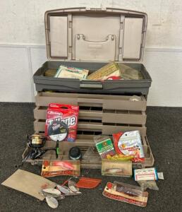 Plano Guide Series Four Drawer Tackle Box, Shakespeare 2500 Reel, Fishing Lures, And More