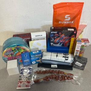 Super Spider Gel Ball Blaster, Spider-man Stunt Car, Elbow Braces, Skincare / Hygine Products, Magic Grow Aqua Elves, Braiding Hair & More