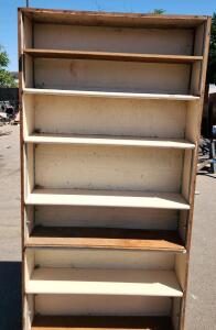 Wooden Bookshelf, 6 Shelves, Natural Finish, 72"x36"x12"