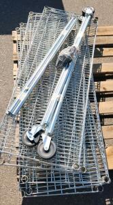 Wire Shelving Unit, Metal, 3 Shelves, Chrome Finish, Swivel Casters