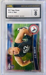 2011 Topps Chrome #104 J.J. Watt Graded Card- NM/Mint 8