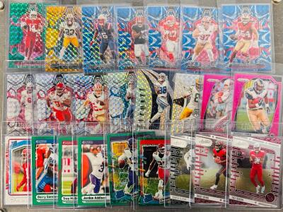 (24) Football Cards Imcludes; Michael Wilson, Jordan Addison, Trey Benson, Fred Warner, Barry Samdwrs and Many More Stars