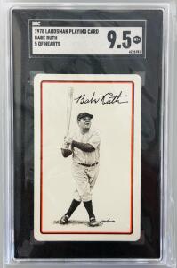 1978 Landsman Playing Card Babe Ruth- 5 Of Hearts Graded 9.5 MT+