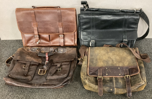 (3) Leather Satchel/Briefcase Bags