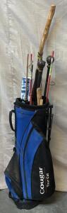 Cougar Tour Cart Golf Bag w/ Various Odds & Ends