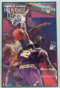 Signed Karl Malone Poster / 23&rdquo; W x 35&rdquo; H