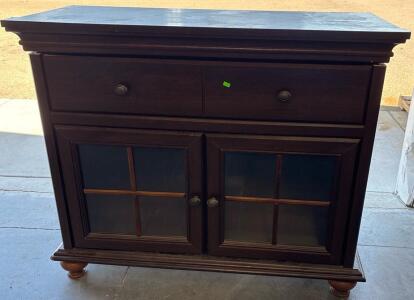 Dark Brown Wooden Cabinet H 3&rsquo; W 3&rsquo; 8&rdquo; L 1&rsquo; 7.5&rdquo;