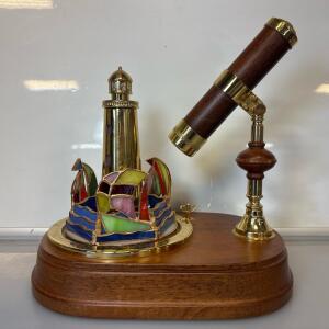 Stained Glass Saleboat San Francisco Music Box Company Lighthouse Kaleidoscope