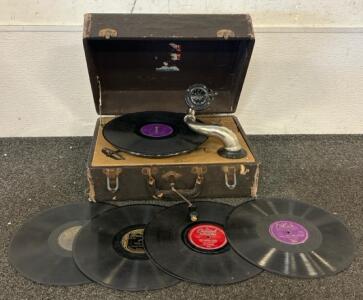 Antique Hand Crank Record Playet