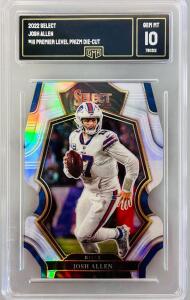 2022 Select Josh Allen #111 Premier Level Prizm Die-Cut Graded Card- GEM MT 10